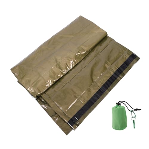 BESPORTBLE 1 Set Outdoor Space Blanket Thermal Emergency Blanket Emergency Sleeping Bags Camping Blanket Emergency Survival Blanket Stuff Sack Camping Gear Green Pe