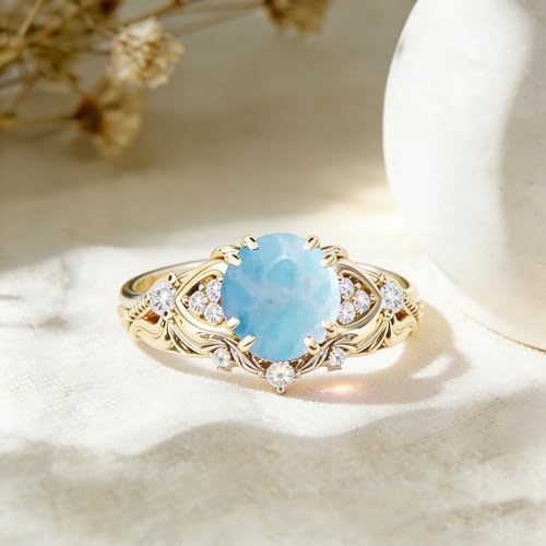 Image of Gemstone Vintage Rings for Women s925 Sterling Silver Round Cut 1.0 Carat Gemstone with Moissanite Promise Engagement Anniversary Ring for Her