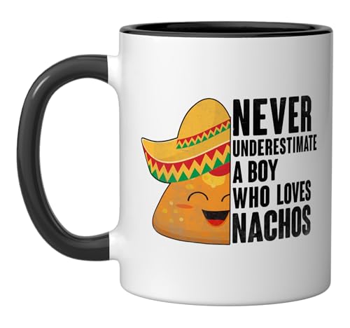 Comparison: Best Microwave Nachos 10 Never Underestimate A Boy Who Loves Nachos Nacho Ceramic Mug, Black/White