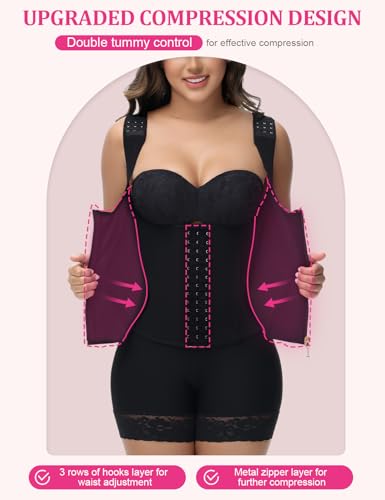SHAPSHE Waist Trainer High Compression Cincher for Women Tummy Control Sport Workout Hourglass Body Shaper Vest with Straps2