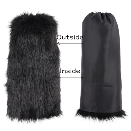Peecabe Winter Women Faux Fur Fluffy Leg Warmers Fuzzy Long Boot Covers Furry For Christmas4
