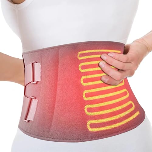 TECKZOON Cinturón Térmico de Vibración con 3 Niveles de Calor y 3 Modos de Masaje, Cinturón Lumbar Eléctrico Inalámbrico con Banda Ajustable y Apagado Automático (110 x 22 cm)