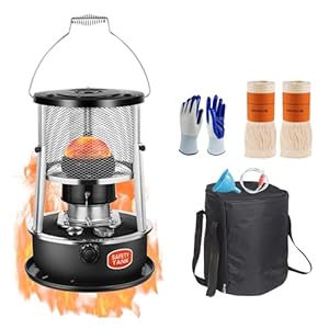 Verwarming op aardoliekachel voor gebruik binnenshuis 4,5 l en 8900 BTU/H petroleumverwarmer, 2600 W vermogensverwarmer, 360° surroundverwarmer, draagbare petroleumverwarmer black