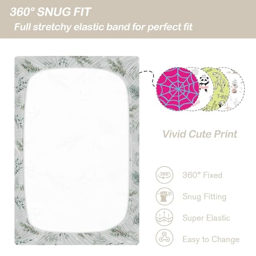 Image of CaTaKu Christmas Winter Forest Crib Sheets for Baby Girls Boys,Neutral Mini Crib Mattress Sheets Fitted, Baby Nursery Bed Sheet for Crib Toddler Mattress 27 inchx 39 inch