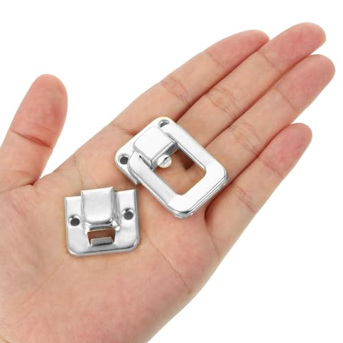 Image of PATIKIL Toggle Catch Lock 1.6 inch x 1.1 inch, 18 Pack Metal Buckle Hasp Lock Latch Clasp for Jewelry Box Wooden Case Decoration, Silver