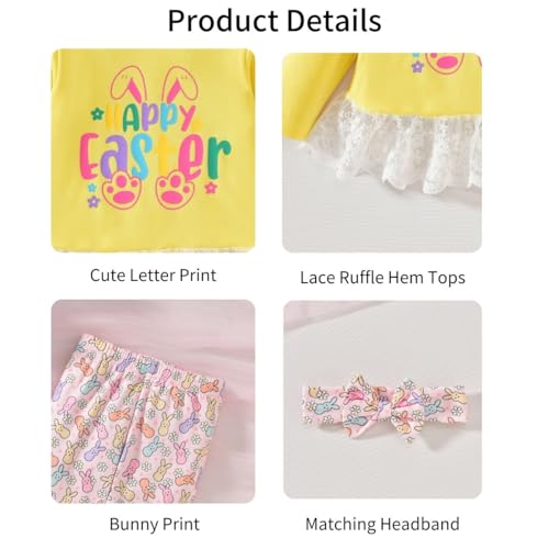 Image of HIHA Toddler Little Girls St.Patrick's Day Outfit Love Letter Print Dress Tops Pants Set