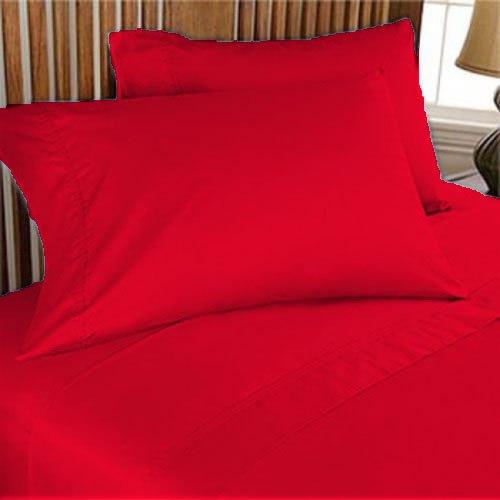 2 piezas de fundas de almohada de algodón egipcio macizo 600 TC King 50 x 90 cm y color rojo