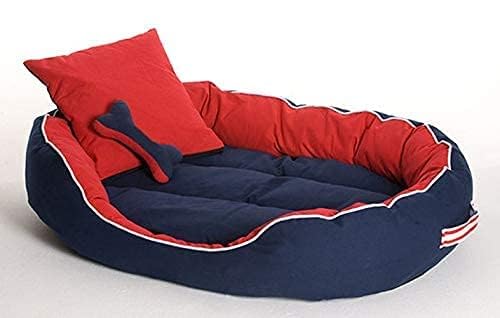 MUDDY PAWS Polyester Dog Bed & Cat Bed Red & Blue Color Anti-Skid Bottom & Machine Washable(Reversible)-X_Large