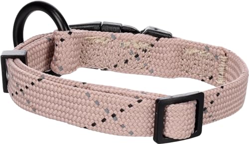 Hundehalsband – Puppy Dolly Taupe XXS 15–25cm – verstellbar – reflektierend – Nylon – für Welpen – Flamingo