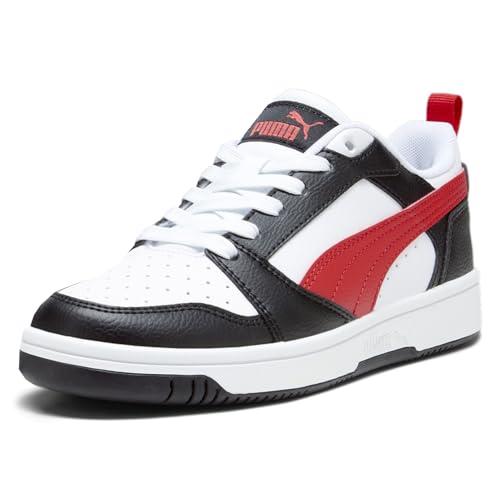 PUMA Kids Boys Rebound V6 Lo Lace Up Sneakers Shoes Casual - Black, Red, White - Size 5 M2