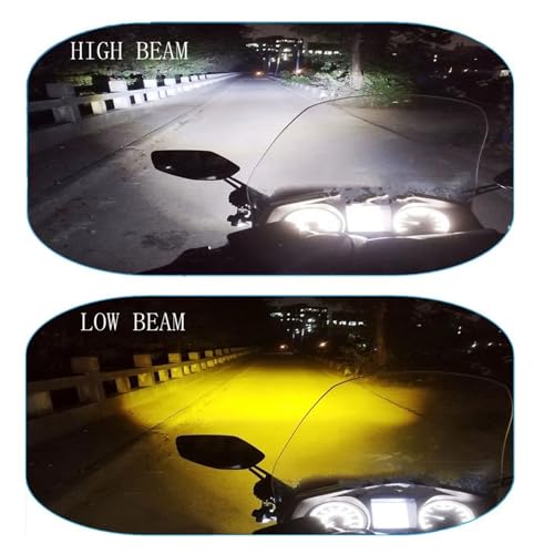 Faros de carretera moto LED 100W faro delantero auxiliar antiniebla intermitente doble color 5