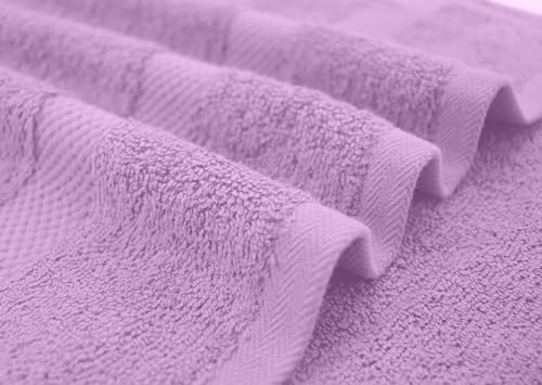 Image of DAN RIVER Bath Towels Set of 4, 27 x 54 Inches, 100% Cotton, Larger & Lighter Weight, Quicker to Dry, Super Soft and Absorbent, Ideal Shower Towel for Daily Use, Lavender