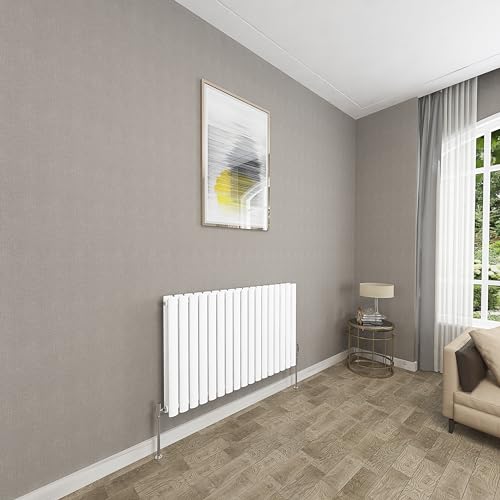 Sky bathroom | 600x1003mm - Modern White Horizontal Double Panel Oval Column Radiator Central Heating Designer Radiator