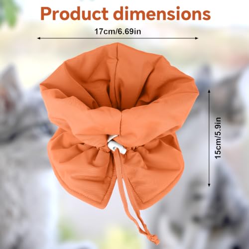 Image of BOXOB Cat Cone Collar, Adjustable Pet Recovery Collar (Orange) | Adjustable Recovery Collar Lightweight Waterproof & Soft Cat Recovery Suit Avoid Licking Wounds for Cats & Dogs