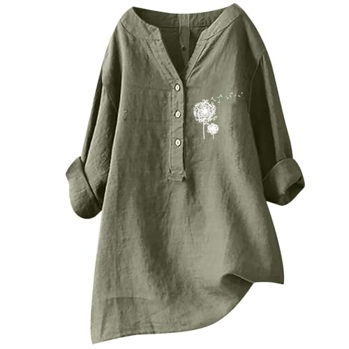 biJerou Blusa de lino de manga larga para mujer, camisa de lino bohemia, blusa blanca de gran tamaño, de lino, manga larga, muselina, tallas grandes, blusa de muselina, blusa oversized azul cobalto