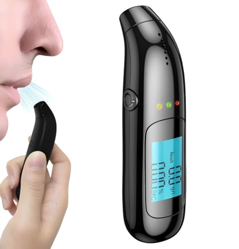Alcoholimetro Homologado Profesional Alcoholemia Test, Alcoholimetro Alcohol Test con Pantalla Digital LCD Azul, Alcoholímetro Medidor de Alcohol de Alta Sensibilidad para Uso Personal y Profesional