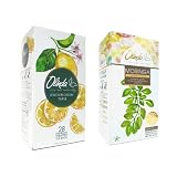 Bundle - Olinda Lemon Blossom Tisane Tea and Moringa Citrus Green Tea, Caffeine-Free Tea Bags, Brew