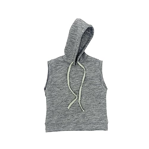 Sweat à capuche sans manches pour figurine et poupée miniature en tissu