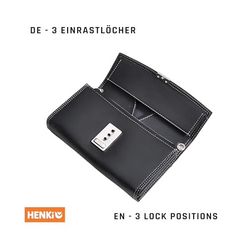 HENKi Kellner Geldbörse Premium, Kellnerbörse, Geldbeutel, Damen Herren Portemonnaie mit Holster, Steck-Tasche und Kette mit großem Münzfach, Taxi, Restaurant, Pizza