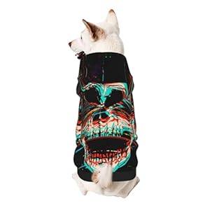 Dog Hoodie Dog Clothes Streetwear Modern Grunge Trippy Goth Skull Sweatshirt Fashion Outfit for Dogs Cats Puppy Small Medium Large