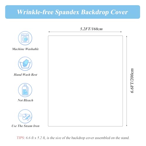 Square Backdrop Arch Cover Baby Blue 6.6FT x 5.2FT Square Arch Backdrop Covers Stretchy Spandex Fitted Square Backdrop Cover for Birthday Party Wedding Ceremony Banquet Decoration by Shillance - Used condition - Image 6