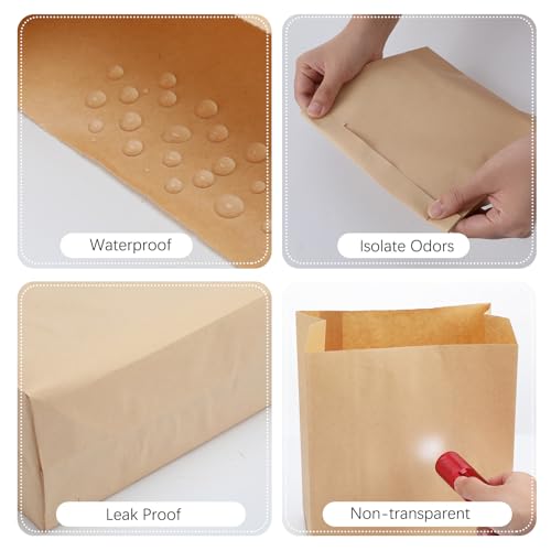 Tenceur TENCEUR-BAGS-0157 500 Pcs Waxed Sanitary Napkin Disposal Bags 7.5'' X 10'' X 3.5'' Kraft Feminine Hygiene Liner Bag Paper Bags For Commercial Business Personal Restroom Bathroom Janitorial Dispenser thumb #2