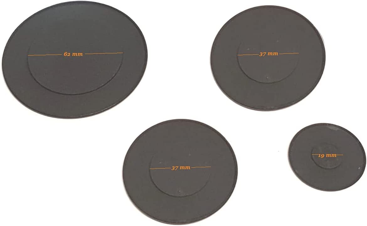 RYELDOM Kit 4 Bruciatori e 4 Piattini per Piano Cottura, Set Fuochi Cucina 1 Grande 2 Medi 1 Piccolo Compatibile con Varie Marche