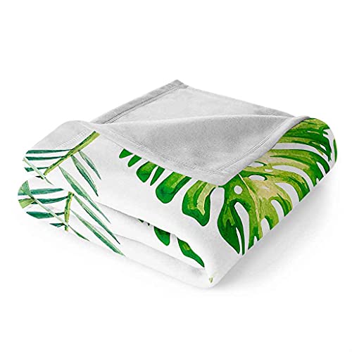 Couverture flanelle feuilles vertes canapé lit toutes saisons - 7