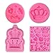 4PCS Molde de silicona de forma de corona,Molde para hornear bricolaje,3D Molde de pastel de fondant,postre de pudín de gelatina,Herramientas para hornear,Molde de jabón hecho a mano
