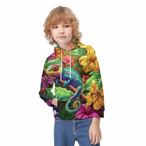 Sweat à capuche 3D caméléon pour ado de 11 à 13 ans - 2