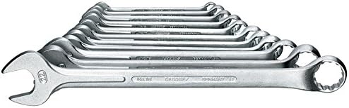 GEDORE 11-częściowy zestaw kluczy płasko-oczkowych, SW 8-22 mm, wygięty, 12-kątny, profil UD, zestaw kluczy płaskich, 1 B-011