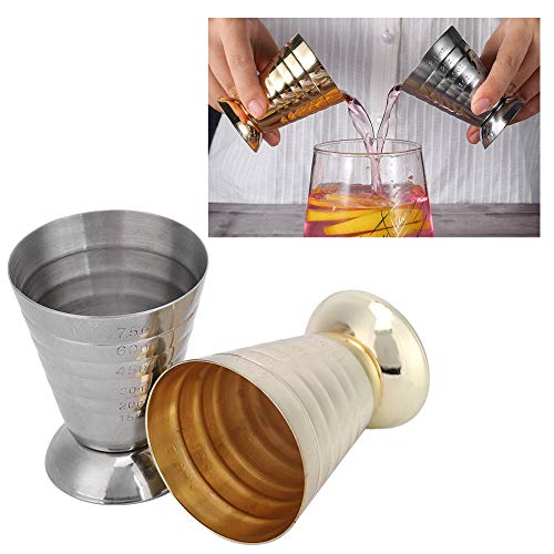 Zerodis 2Pcs Bar Measuring Cup Cocktail Jigger Multifunction 304 Stainless Steel Wine Cocktail Jigger Bartender Ounce Cup Bar Supply for Outdoor Indoor Party 75ml - Image 3