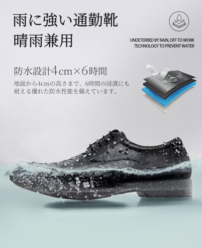 高機能レザーの質感を示すPoerkanビジネスシューズの表面