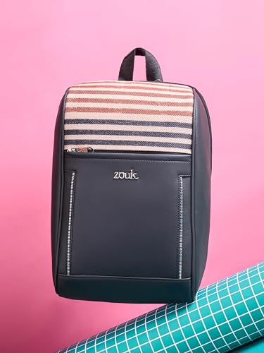 Image of ZOUK Olina Daypack for Women - Convertible Backpack with Laptop & iPad Compartments | Stylish Handcrafted Office & Travel Bag with Water-Resistant Lining & Dual Straps |
