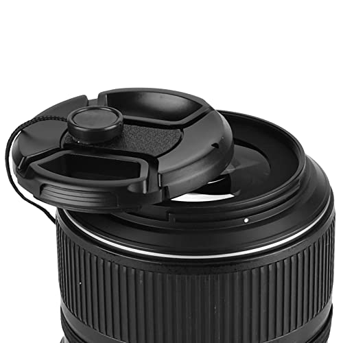 Qukaim Tapa protectora antipolvo para lente de cámara, 55 mm con cuerda antipérdida para Canon, lente Accory, fácil de usar, ligera