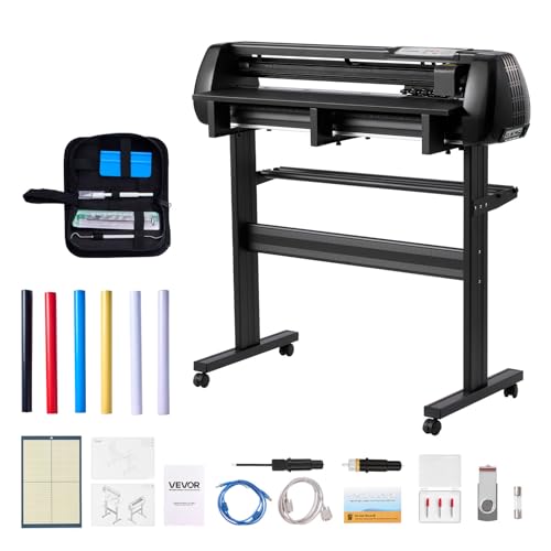 VEVOR Vinyl Cutter Machine, 34 inch Max Feed Width, Dual Blades,...