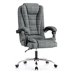 naspaluro Executive Office Chair High Back Desk Chair Ergonomic Recliner Computer Chair Gaming Chair with Tilt Function Heavy Duty for Home Office Working (Dark Grey Fabric), K139