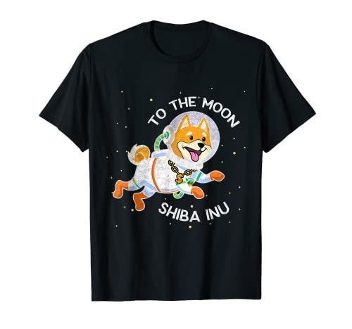 TECCA Shiba Inu Distressed Crypto T-Shirt Shib To The Moon T-Shirt