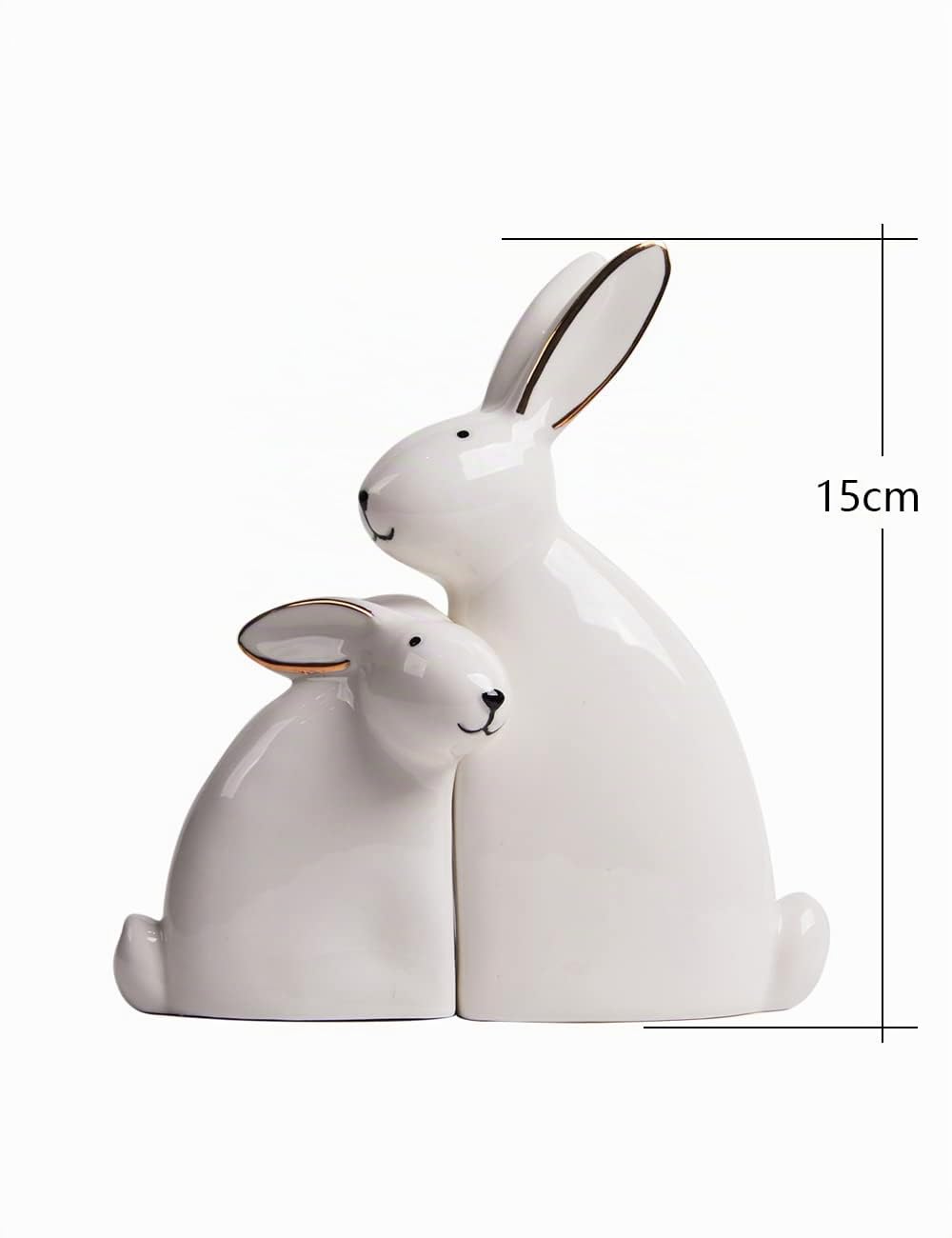 SEINHIJO 2pcs Lapin Décor Statue Arts Animal Décoration Cadeau Moderne Figurine Sculpture Maison Statue Céramique 15cm