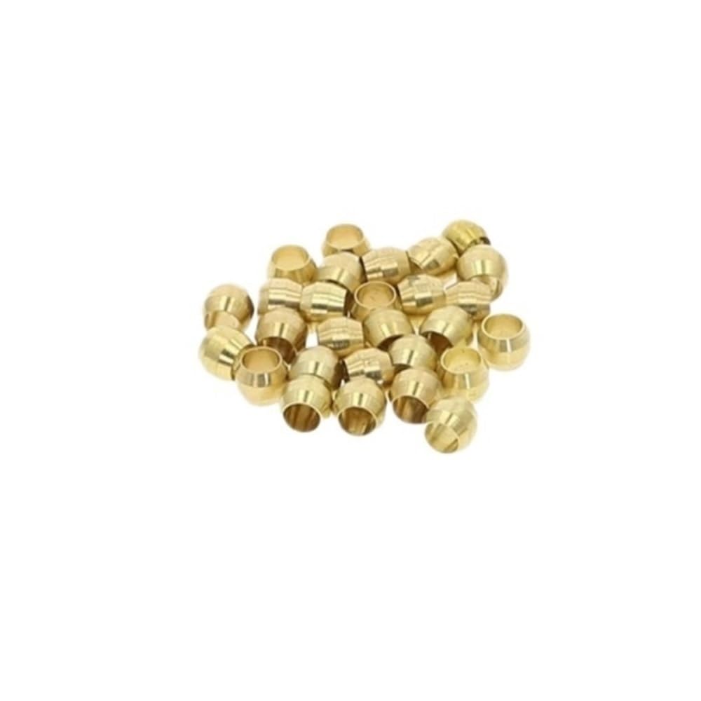 Metal Pipe Adapter 50pcs Brass Compression Fitting Seal Rings, Sleeve Ferrule for 4mm OD Tube, Double Taper Ferrules