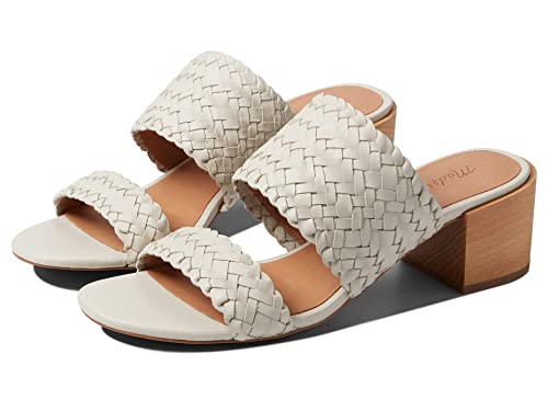 Madewell The Kiera Mule Sandal In Woven Leather Pale Oyster 9.5 M #TOP4