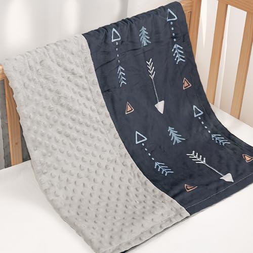 Image of SANDJEST Kid Blanket for Boys with Double Layer Dotted Backing - Arrows Printed 30 x 40 Receiving Blankets Kids Gift for Birthday