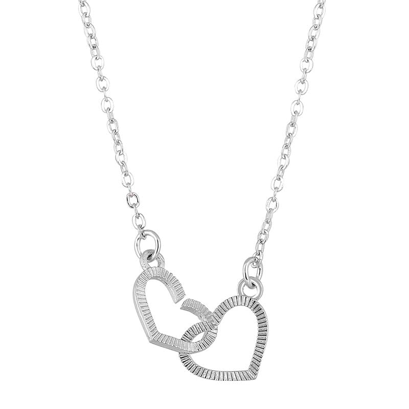 Image of Mahi Dual Heart Link Pendant Necklace for Women (PAPS1101897PR)