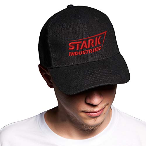BroiderStudio Stark Industries Iron Man Super Hero Red Schwarz Baseball Delta Kappe Verstellbare Unisex Original Urban Logo Sticken