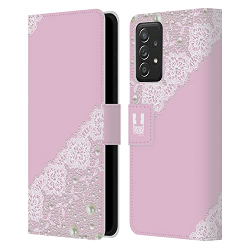 Étui Galaxy A52 Rose Lacets Et Perles, fini l'écran cassé avec ce portefeuille