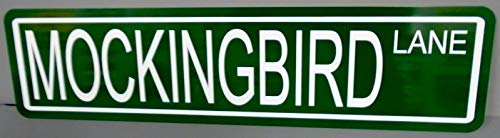 METAL STREET SIGN MOCKINGBIRD LANE 6x24 MUNSTERS 1313 HERMAN GRANDPA LILLY EDDIE MARILYN SPOT DRAGON VAMPIRE WEREWOLF FRANKENSTIN DRAGULA BAR GARAGE SHOP OFFICE HOME MAN CAVE RESTAURANT WALL ART GIFT