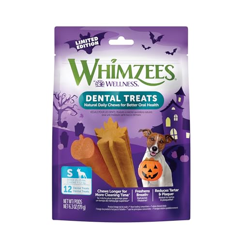 Wellness WHIMZEES Fall Dog Dental Treats, Autumn Natural Chews for Dogs, Small Size Stick, (12 Count)