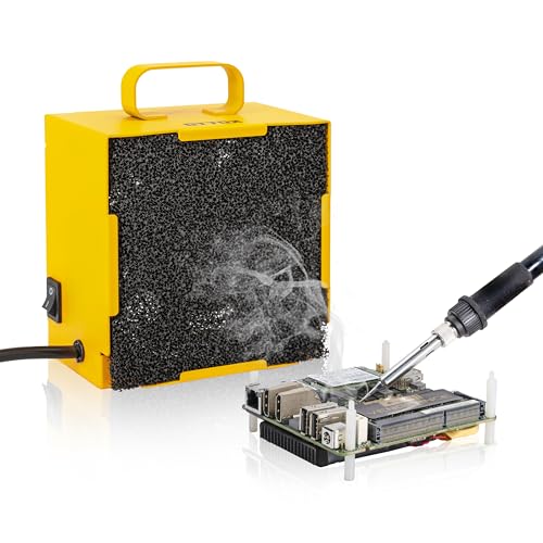 KOTTO Lötabsaugung Entferner Lötdampfabsaugung Lötdampf-Absaugventilator Lötrauchabsorber-Entferner 2 Lüfterfilter zum Löten von Rauchschutz-Absorber DIY