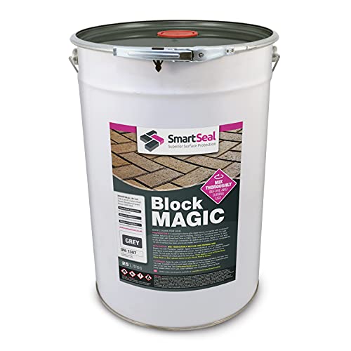 Smartseal ‘Block Magic' – A Re-colouring Block Paving Sealer. Superior to a Concrete Paint - Transform Old Block Paved Drives or Patios - Easy to Apply 25 Litre (Grey)