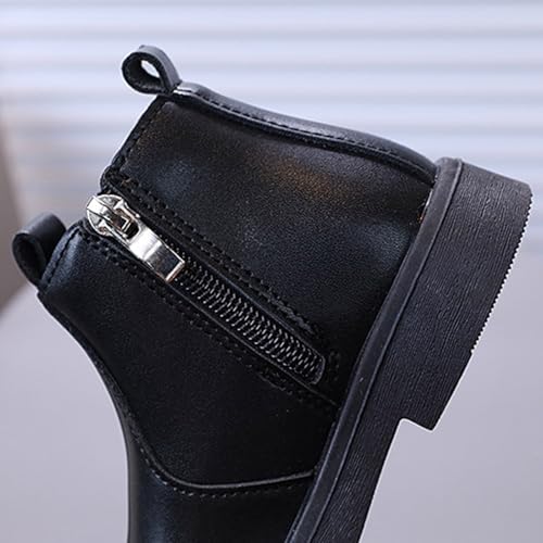 IWIHMIV Little Girls Ankle Boots with Side Zipper Girls Soft Soled Short Boots Fashion Fall Winter Cute Dress Booties2